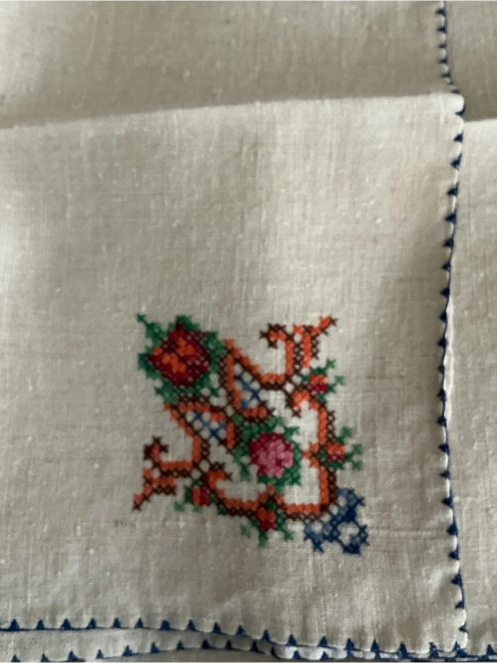Vintage Hand-Embroidered Linen Napkins 11